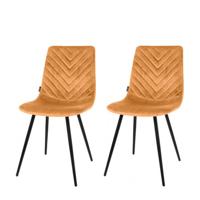 Riverdale Eetkamerstoel Lynn caramel - set van 2 - thumbnail
