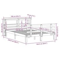 Bedframe met hoofdbord massief grenenhout 160x200 cm - thumbnail