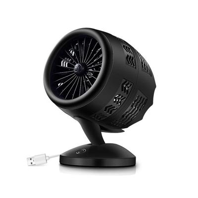 Draagbare verstelbare mini USB-oplaad luchtconvectie cyclus Desktop elektrische ventilator luchtkoeler ondersteuning 2 snelheidsregeling (zwart)