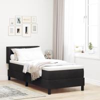 Boxspringbed met Matras Zwart 100x200 cm Fluweel Zwart - thumbnail
