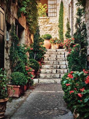 Trap bloemen 50x70cm Tuinschilderij Customize-it - Customize it