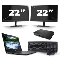 Dell Latitude 3490 - Intel Core i3-8e Generatie - 14 inch - 8GB RAM - 256GB SSD - Windows 11 + 2x 22 inch Monitor - thumbnail