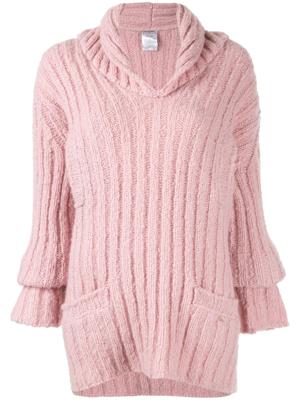 Chanel Pre-Owned ribbed knit jumper - PINK Chanel Pre-Owned ribbed knit jumper - PINK
