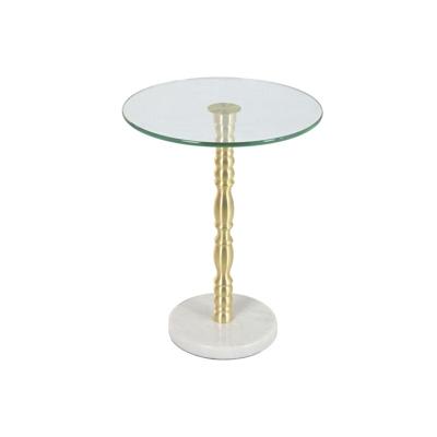 Bijzettafel Home ESPRIT Wit Gouden 41 x 41 x 53 cm Bijzettafel Home ESPRIT Wit Gouden 41 x 41 x 53 cm