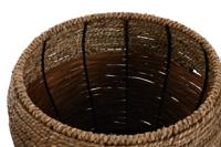 Plantenbakkenset Home ESPRIT Natuurlijk Metaal Vezel Tropisch 32 x 32 x 23 cm - thumbnail