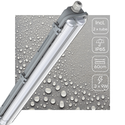 LED&apos;s Light LED TL dubbel armatuur 60 cm - Compleet met 2 LED TL buizen 60 cm - 2160lm