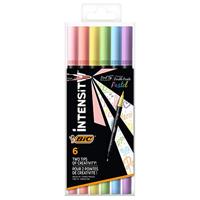 Bic viltstift Intensity Dual tip, etui van 6 stuks, pastel - thumbnail