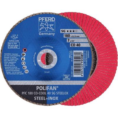 PFERD TOOLS 67760485 PFC 180 CO-COOL 40 SG STEELOX Lamellenschijf Diameter 180 mm Boordiameter 22.23 mm Aluminium legering, Legering op nikkelbasis, PFERD TOOLS 67760485 PFC 180 CO-COOL 40 SG STEELOX Lamellenschijf Diameter 180 mm Boordiameter 22.23 mm Aluminium legering, Legering op nikkelbasis,