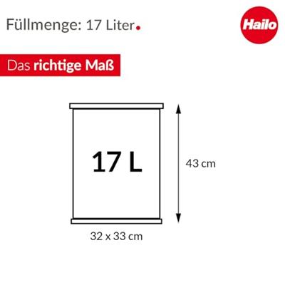 Hailo Öko uno plus M 6192300 Afvalbak 17 l Plaatstaal (b x h x d) 320 x 430 x 340 mm Wit Met voetpedaal 1 stuk(s) - thumbnail