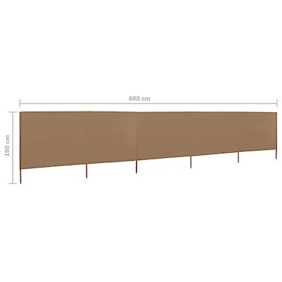 VidaXL Windscherm 5-panelen 600x160 cm stof taupe