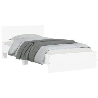 Bedframe met hoofdbord en LED-verlichting wit 100x200 cm Bedframe met hoofdbord en LED-verlichting wit 100x200 cm