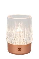 Lucide LILY - Oplaadbare Tafellamp - Accu/Batterij - Ø 8 cm - LED 3 StepDim - 1x3W 2700K/3000K - Koper - Set van 3 - thumbnail