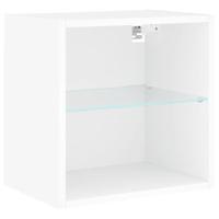 Nachtkastjes met LED's 2 st wandgemonteerd wit - thumbnail