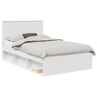 Bedframe met hoofdeinde Wit 120 x 190 cm Massief grenenhout - thumbnail