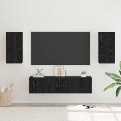 Tv-meubelset 4 pcs Zwart eiken Medium 30.5 x 30 x 60 cm