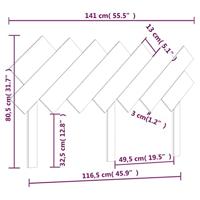 Hoofdbord 141x3x80,5 cm massief grenenhout zwart - thumbnail