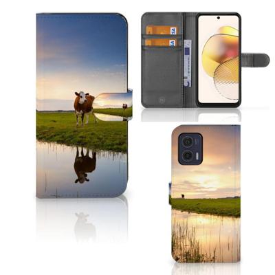 Motorola Moto G73 | Telefoonhoesje | Met pasjeshouder | Koe