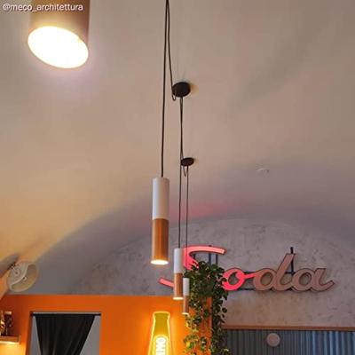 Dubbele metalen spotlamp E14 mat wit & geborsteld koper | Creative-Cables | Lamp kopen | Spotjes in plafond | Inbouwspots | Spotjes woonkamer | Led |