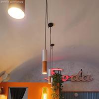 Dubbele metalen spotlamp E14 mat wit & geborsteld koper | Creative-Cables | Lamp kopen | Spotjes in plafond | Inbouwspots | Spotjes woonkamer | Led | - thumbnail