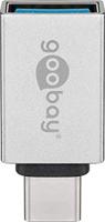 USB 3.2 GEN 1 (USB3.0) USB-C stekker - USB-A (F) naar USB-C (M) - 5Gbit/s - USB adapter - Zilver - thumbnail