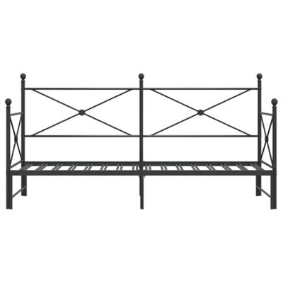 Slaapbank met onderschuifbed zonder matras 90x200cm staal zwart