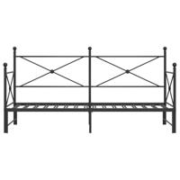 Slaapbank met onderschuifbed zonder matras 90x200cm staal zwart - thumbnail