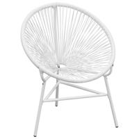 VidaXL Tuinmaanstoel poly rattan wit - thumbnail