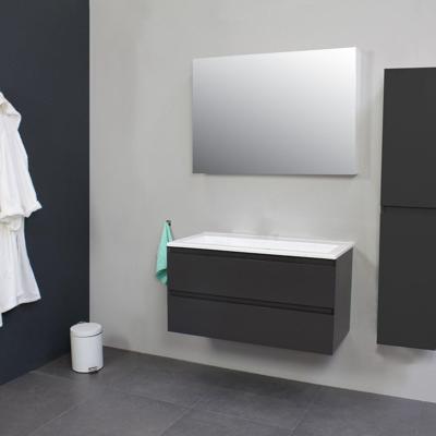 Badkamermeubel Boss & Wessing Pepper Acryl Wastafel Zonder Kraangat 100x55x46 cm Antraciet Boss & Wessing