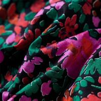 Kinderjurk met lange mouwen bloemenprint 92 felroze - thumbnail
