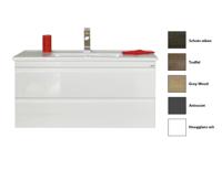 Sanicare Q7 badkamermeubel greeploos met 2 laden 100 cm truffel - thumbnail