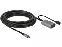 Delock USB-C-kabel USB-C stekker, USB-C bus 5.00 m Zwart, Grijs 85392 - thumbnail