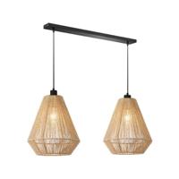 LABEL51 Hanglamp 'Ibiza Diamond' Jute, 2-lamps, kleur Naturel - thumbnail