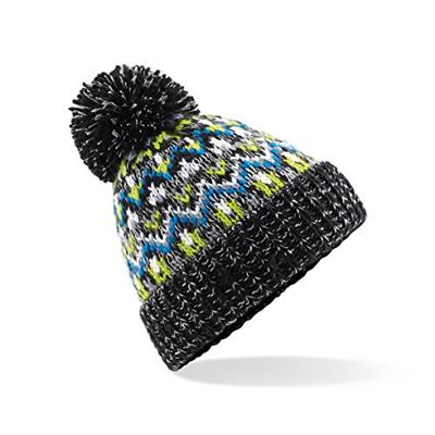 Beechfield CB458 Blizzard Bobble Beanie - Liquorice Zing - One Size Beechfield CB458 Blizzard Bobble Beanie - Liquorice Zing - One Size
