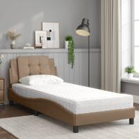 Bed met matras kunstleer cappuccinokleurig 90x200 cm - thumbnail