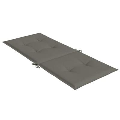 Stoelkussens 4 st hoge rug 120x50x4 cm stof donkergrijs