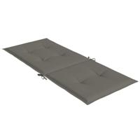 Stoelkussens 4 st hoge rug 120x50x4 cm stof donkergrijs - thumbnail