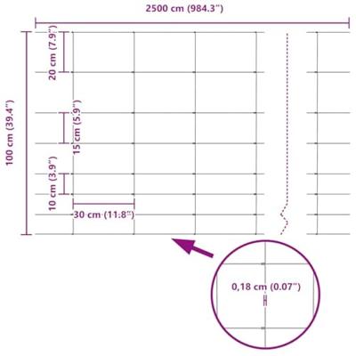 Weidehekwerk Zilver 25 x 1 m Gegalvaniseerd staal