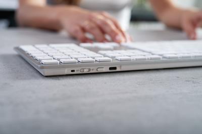 CHERRY KW 9100 SLIM FOR MAC toetsenbord Universeel USB + Bluetooth AZERTY Frans Zilver