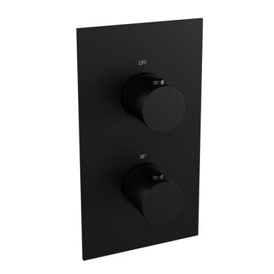 Brauer Black Edition inbouwthermostaat - met inbouwdeel - 2 gladde knoppen - mat zwart 5-S-5100