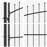 Tuinpoort met slot Grijs 125 x 300 cm Staal - thumbnail