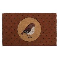 Clayre & Eef Deurmat Vogel 75x45 cm Bruin Kokosvezel Pvc Rechthoek - thumbnail