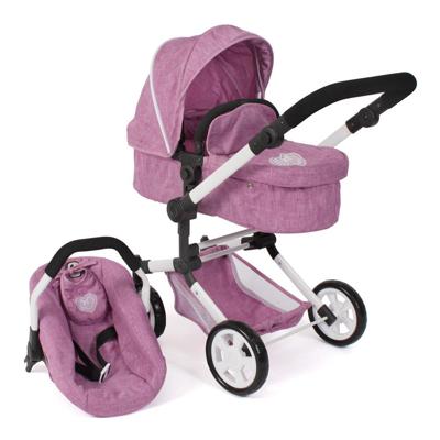 Combi-poppenwagen Linus Plus - Pink Jeans Combi-poppenwagen Linus Plus - Pink Jeans