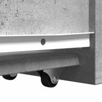 Badkamerkast smal met wielen bewerkt hout betongrijs - thumbnail