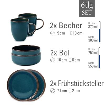 LIKE BY VILLEROY & BOCH - Crafted Denim - Ontbijtset 6-dlg - thumbnail