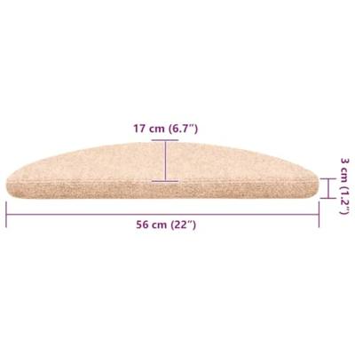 VidaXL Trapmatten zelfklevend 5 stuks 56x17x3 cm lichtbruin halfrond