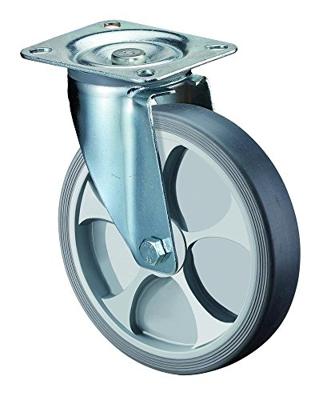 BS Rollen Zwenkwiel | wiel d. 160 mm draagvermogen 200 kg | thermoplastisch kunststof | plaat L135xB110 mm | 1 stuk - L400.B44.161 L400.B44.161