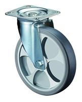 BS Rollen Zwenkwiel | wiel d. 160 mm draagvermogen 200 kg | thermoplastisch kunststof | plaat L135xB110 mm | 1 stuk - L400.B44.161 L400.B44.161 - thumbnail
