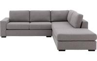Goossens Hoekbank Lucca Met Ligelement grijs, stof, 2,5-zits, stijlvol landelijk met ligelement rechts - thumbnail