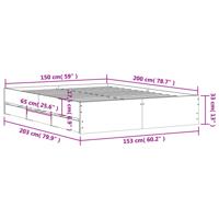Bedframe met lades bewerkt hout bruin eikenkleur 150x200 cm - thumbnail