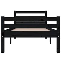 Bedframe massief hout zwart 100x200 cm - thumbnail